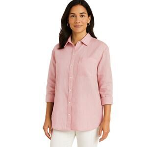 Talbots Dahlia Pink Linen Shirt PL (Petite Large) NWT